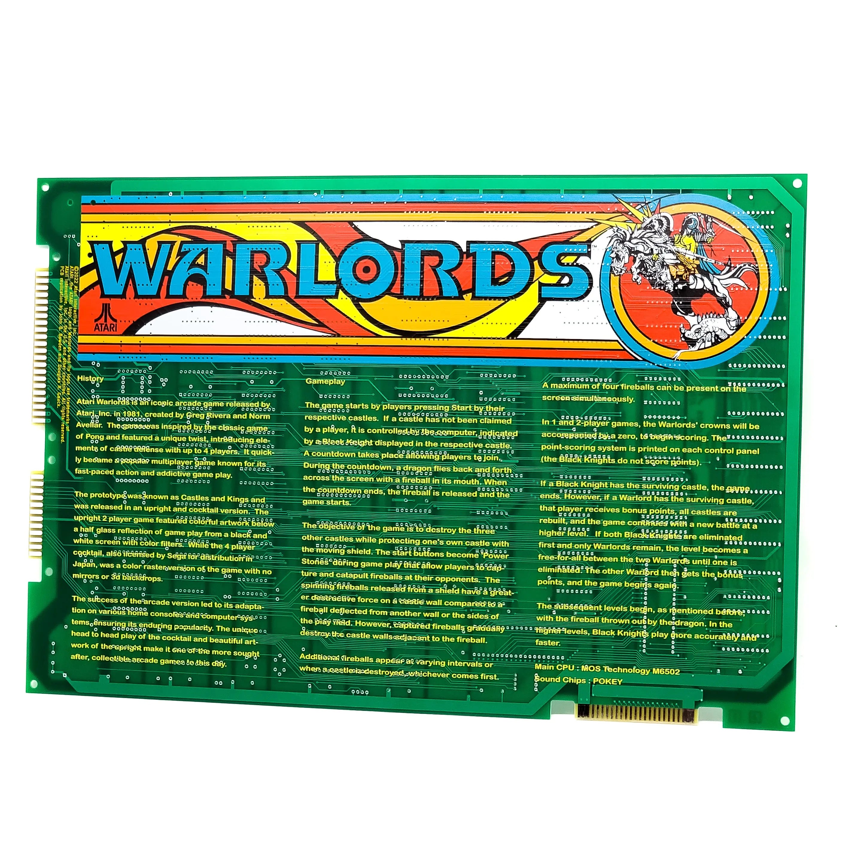 Atari Warlords Reproduction PCB Rev D - Paradise Arcade Shop
