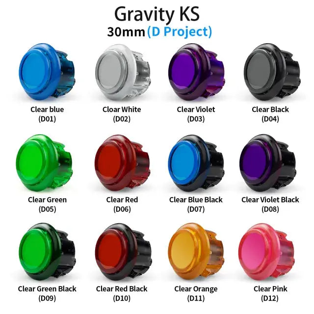 QANBA Gravity KS Mechanical Shafts Silent Pushbutton 30mm Snap in Button Qanba