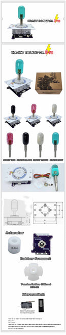 CrazyDongpal PRO joystick internal components showing custom microswitch and actuator