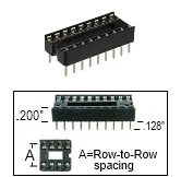 18 pin DIP IC Socket Stamped .3"