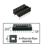 14 pin DIP IC Socket Stamped .3"