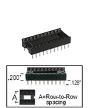 22 pin DIP IC Socket Stamped .4"