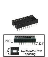 22 pin DIP IC Socket Stamped .4"