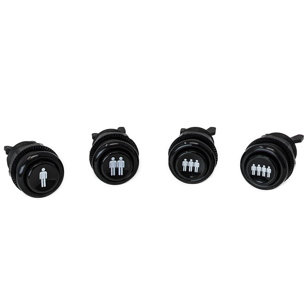iL PSL-L Concave Button Black Player 1 Long Stem | Paradise Arcade