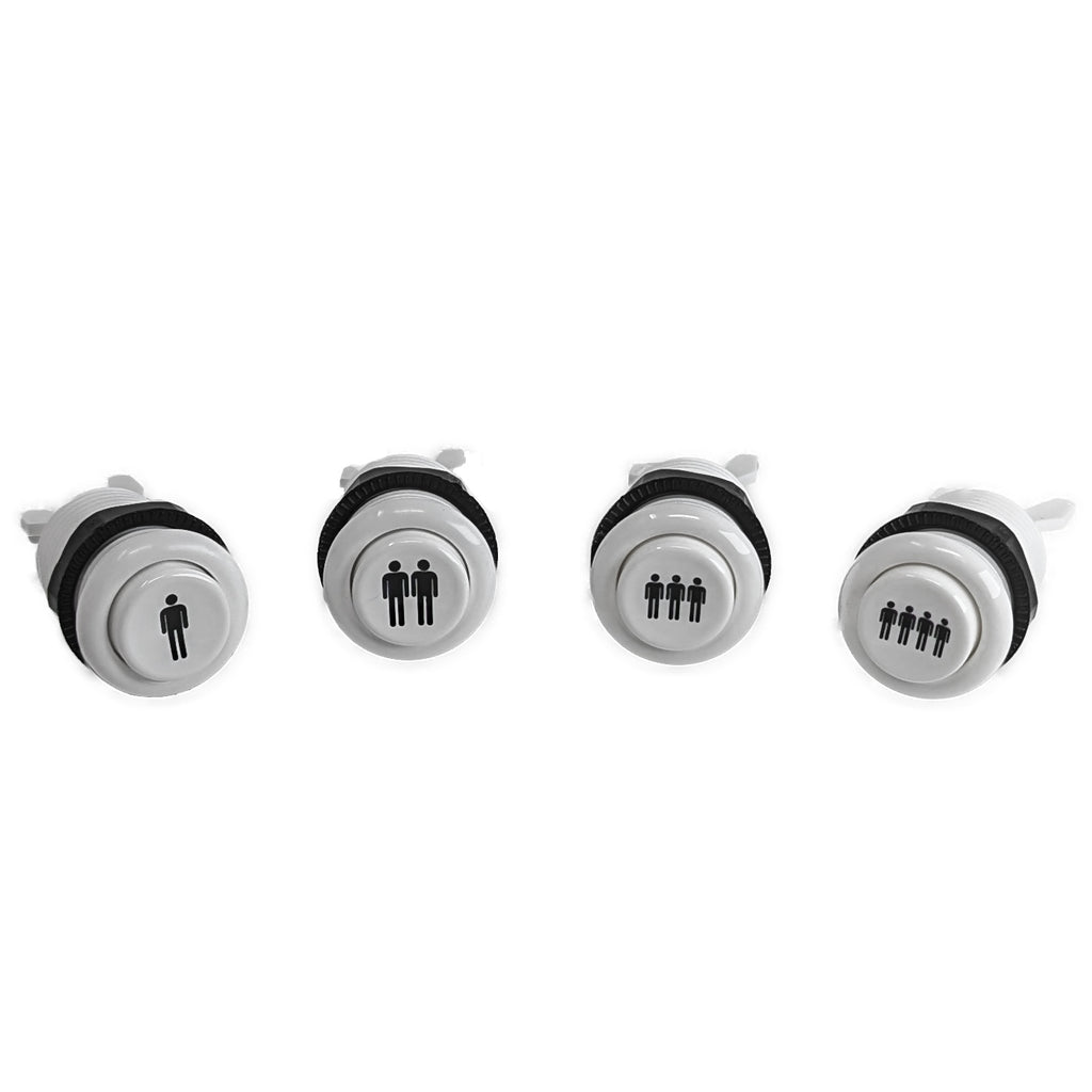 Pspl Button iL PSL-L Concave Pushbutton White Player 1 28mm | Paradise Arcade
