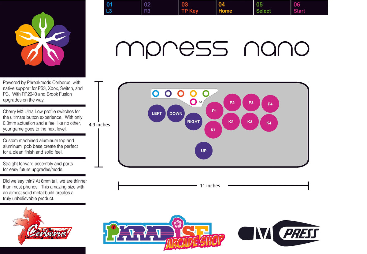 MPress Nano Leverless Controller | Paradise Arcade