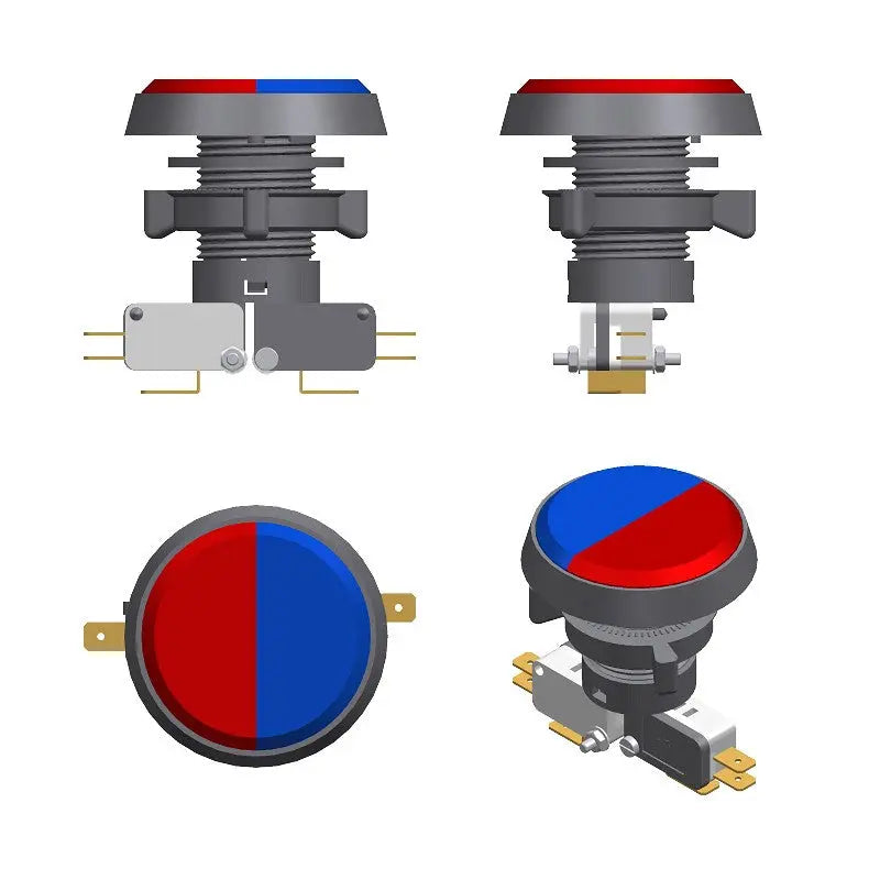 Pspl Button iL PSL-D Dual Push Button Red/Blue - Paradise Arcade Shop