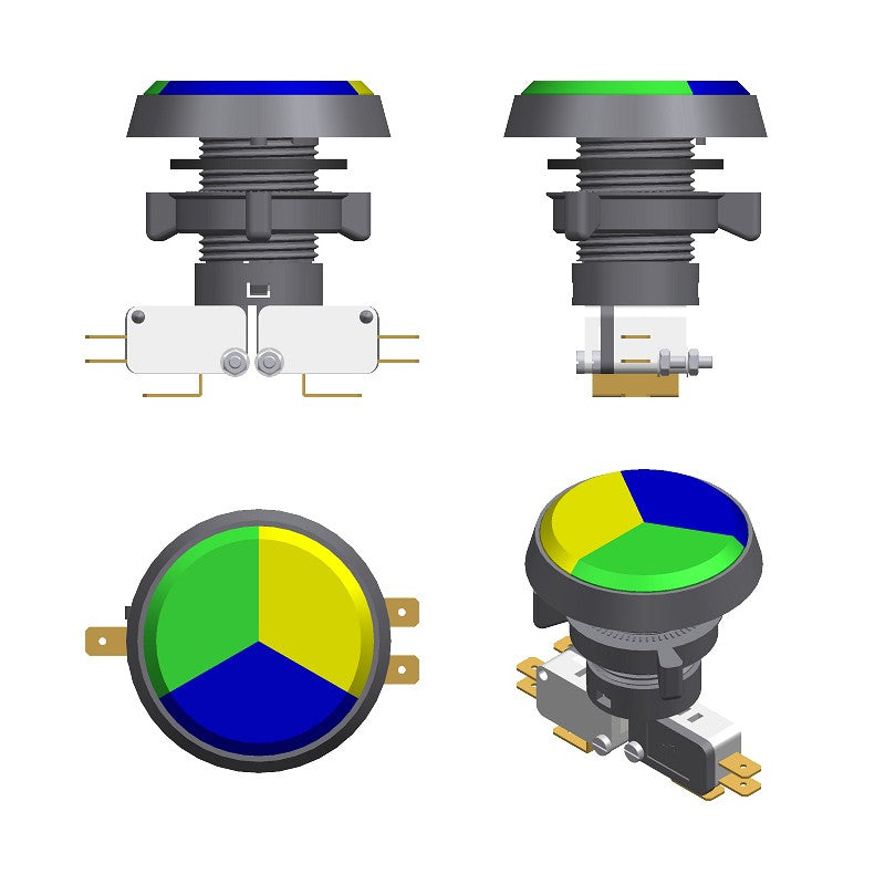 iL PSL-T Triple Push Button Yellow/Green/Blue