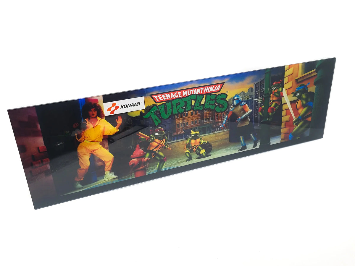 Konami TMNT Arcade Marquee Reverse Printed | Paradise Arcade