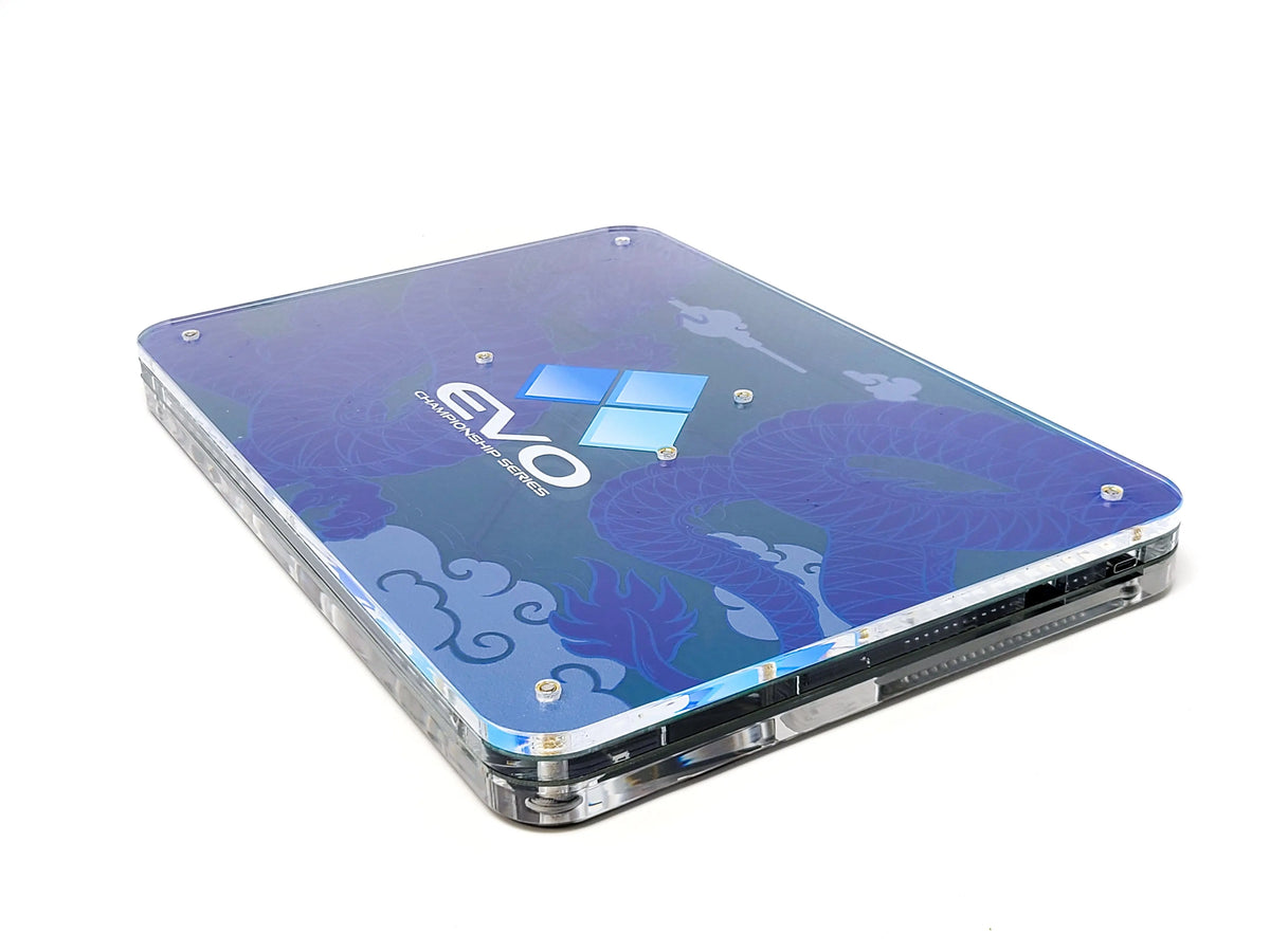 EVO Custom MPress Fighting Case - BLUE PCB + Silver Trace - Paradise