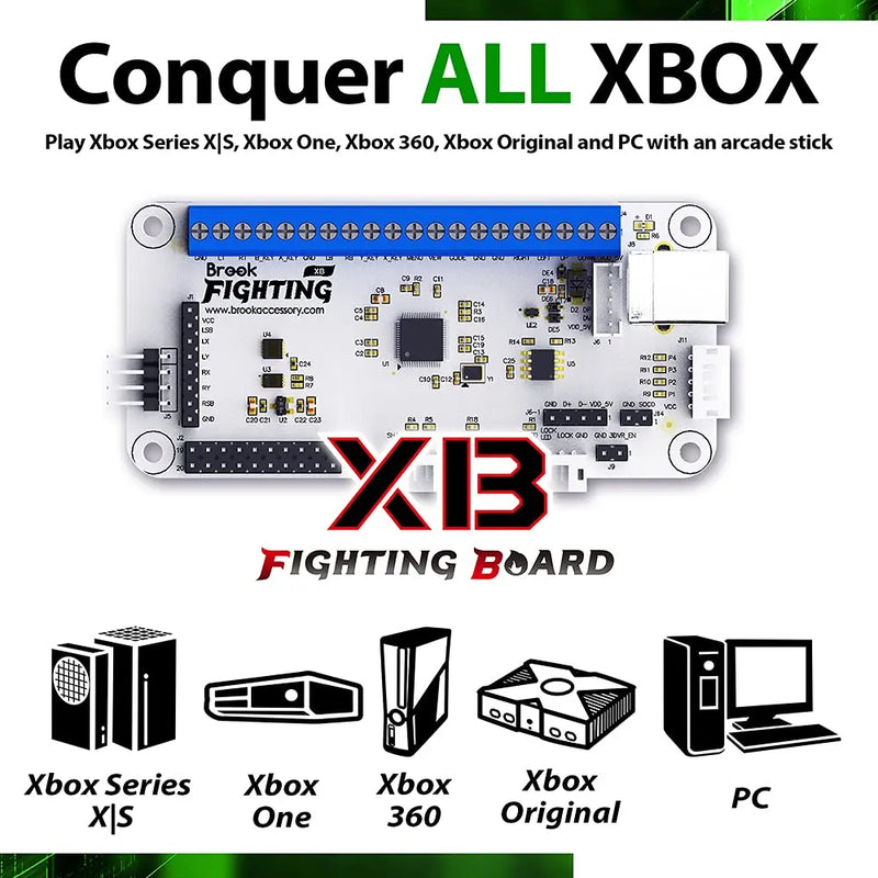 Brook XB Fighting Board (Xbox Series X/S, Xbox One, Xbox 360, Xbox Original, and PC) Brook