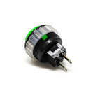 Seimitsu PS-14-DN 24 mm Screw-in Button - Black & Green Seimitsu