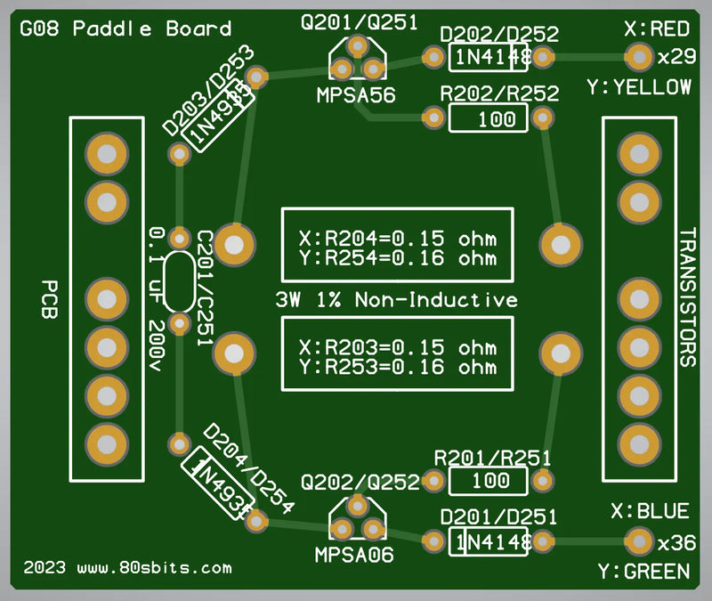 80sBits G08 paddle board PCB 80sBits