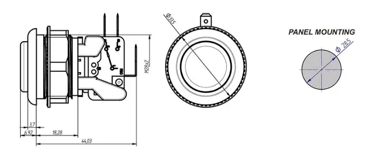 iL PSL-C Concave Short Stem Button - Dark Gray Industrias Lorenzo, S.A.
