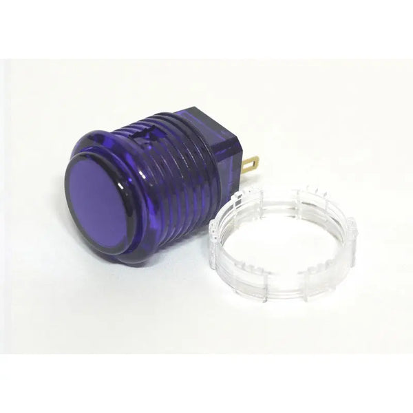 Samducksa SDB-202C-24 Clear 24mm Violet Pushbutton | Paradise Arcade
