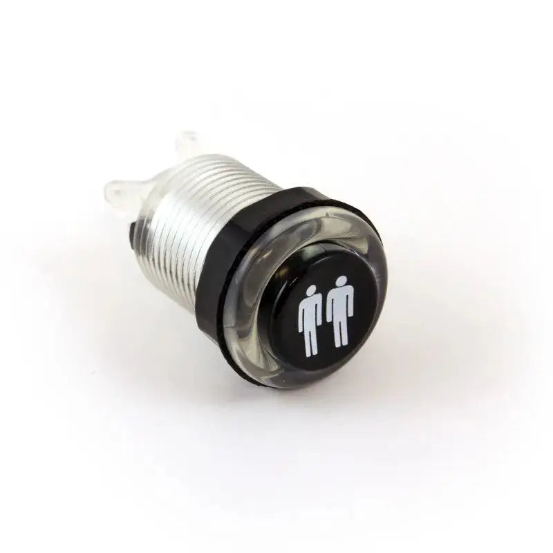 iL PSL-L Concave Button Clear White Black Player 2 | Paradise Arcade