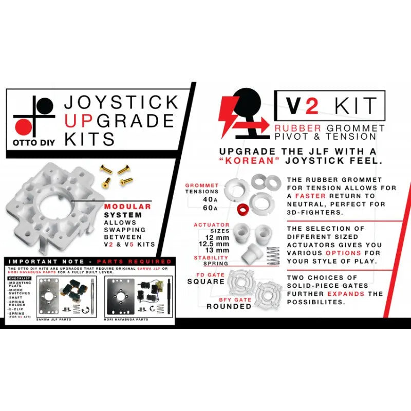 Sinoarcade OTTO DIY V2 Korean Style Upgrade Kit For Sanwa JLF / Hori Hayabusa Joystick