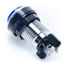 Paradise LED Button - Chrome and Blue Paradise Arcade Shop