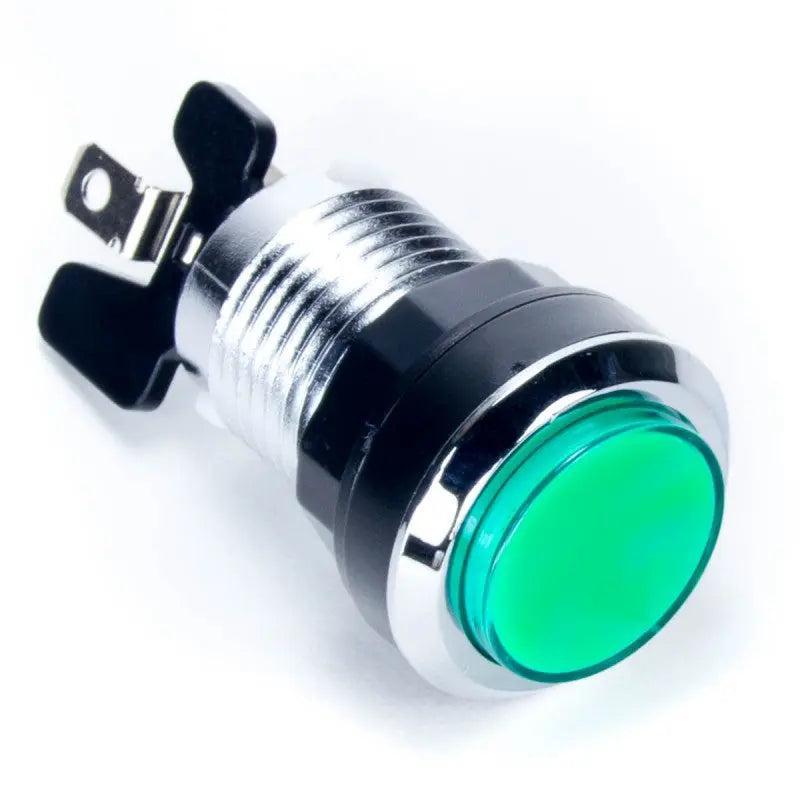 Paradise LED Button - Chrome and Green
