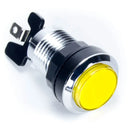 Paradise LED Button - Chrome and Yellow Paradise Arcade Shop
