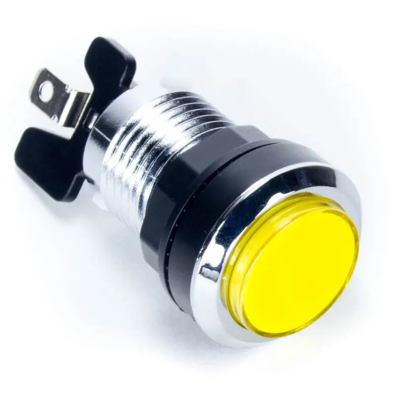 Paradise LED Button - Chrome and Yellow