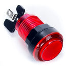Paradise LED Button - Translucent Red Paradise Arcade Shop