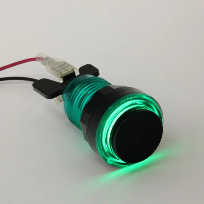 Paradise LED Button with Black Plunger - Translucent Green