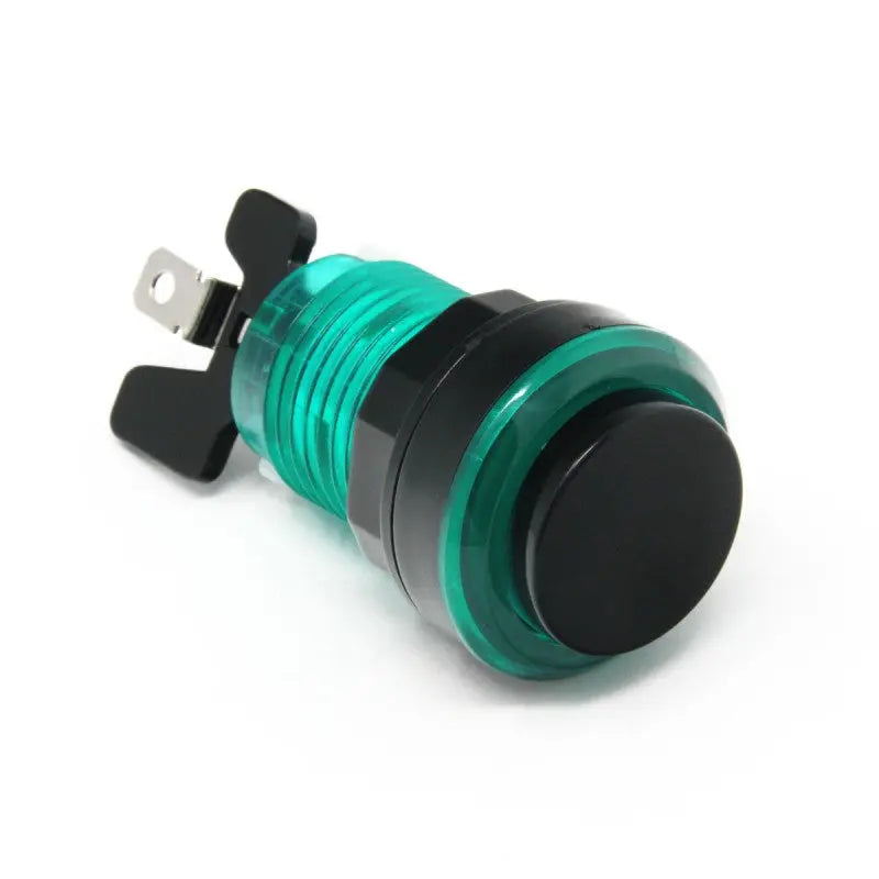 Paradise LED Button with Black Plunger - Translucent Green