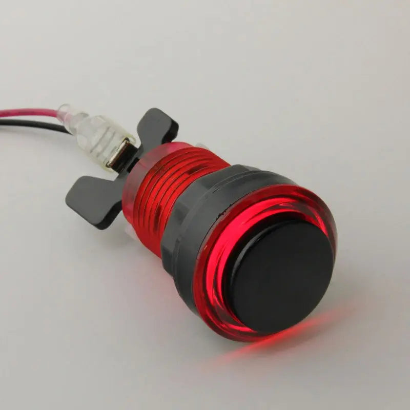 Paradise LED Button with Black Plunger - Translucent Red Paradise Arcade Shop