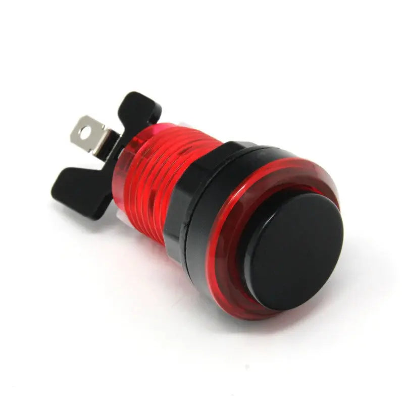 Paradise LED Button with Black Plunger - Translucent Red Paradise Arcade Shop