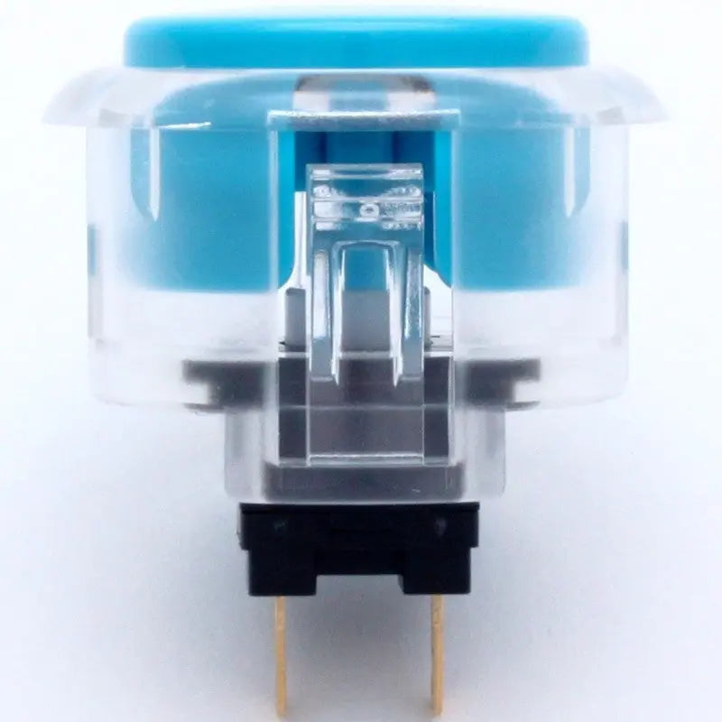 Sanwa OBSC-30 Snap-in Button - Clear White & Blue Plunger Sanwa