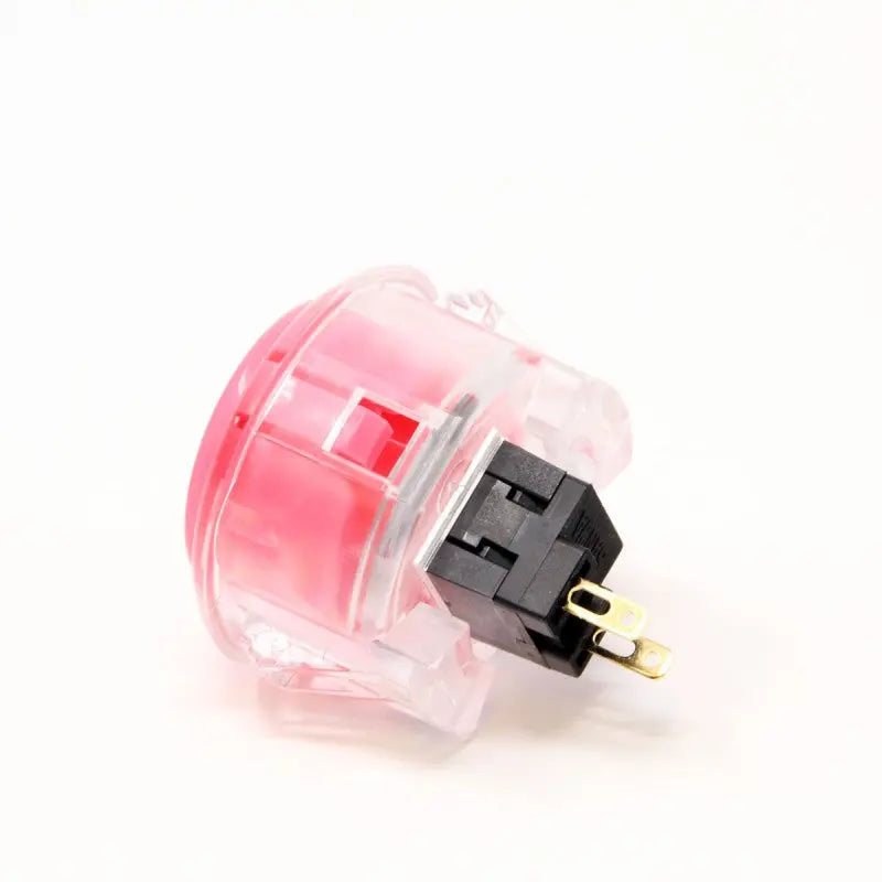 Sanwa OBSC-30 Snap-in Button - Clear White & Pink Plunger Sanwa