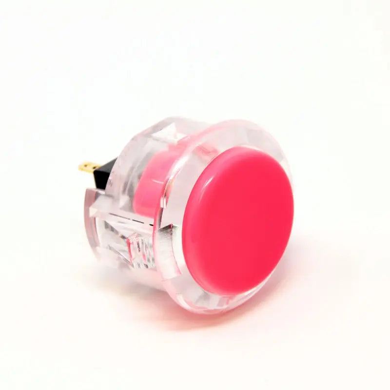 Sanwa OBSC-30 Snap-in Button - Clear White & Pink Plunger Sanwa