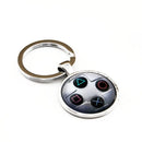 Silver Playstation Button Pad Keychain Paradise Arcade